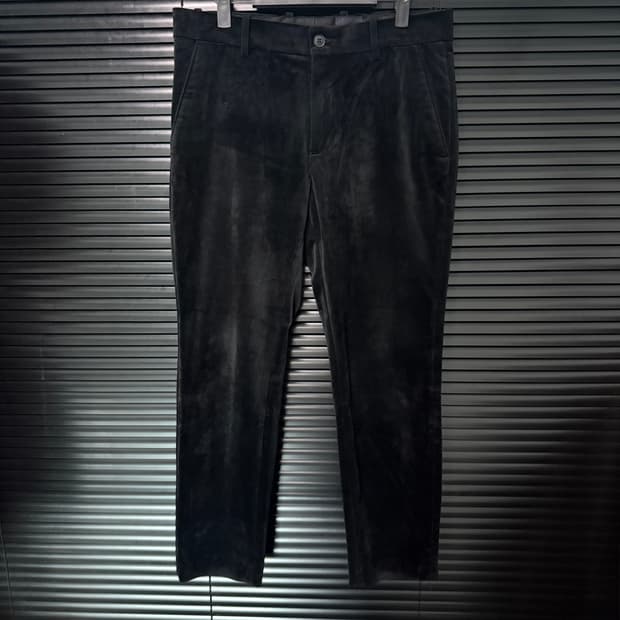 H&M 에이치엔엠 블랙 벨벳 벨루어 일자핏 32 고스 펑크 락 락시크