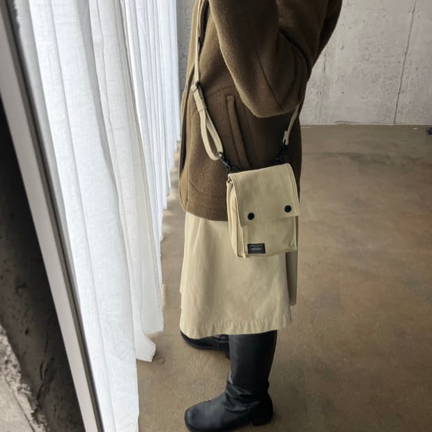 PORTER 포터 코튼 크로스백 베이지