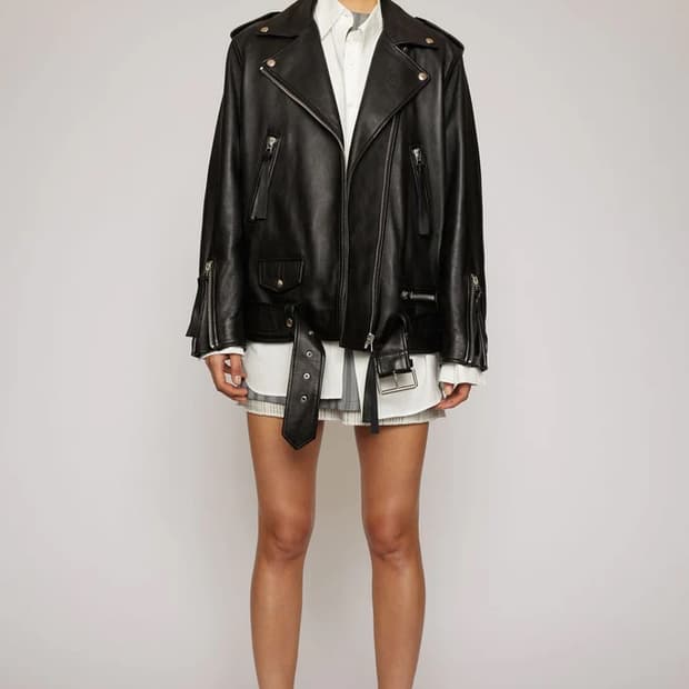 이태리 양가죽 소재 오버사이즈 바이커 자켓