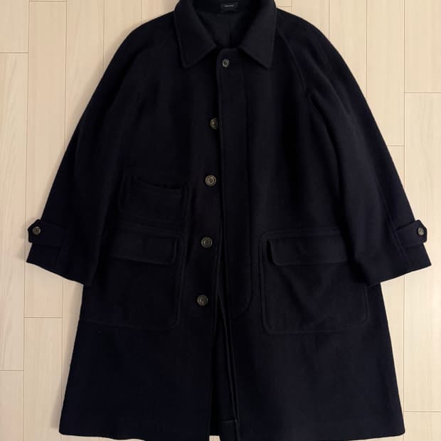 드레익스 네이비 울 라그랑 코트 Navy Wool Raglan Coat