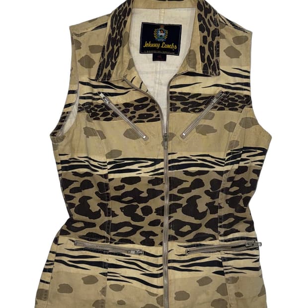 Johnny Lambs Crazy Leopard Pattern Vest