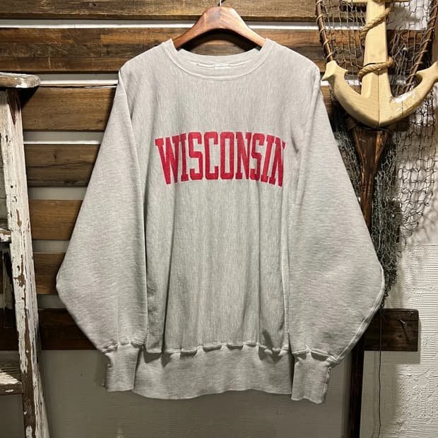 [XL]90's 챔피온 리버스위브 WISCONSIN 멜란지 스웻셔츠