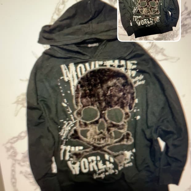 콘플레이크 펑크 스컬 해골 퍼 후드티