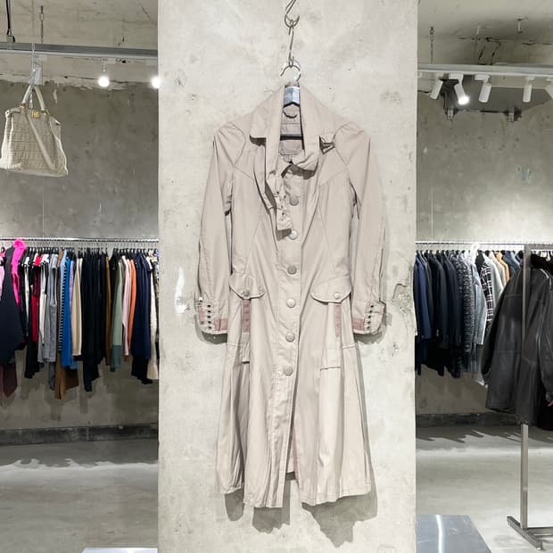 마리떼 프랑소와 저버 베이지 스냅버튼 유틸리티 나일론 코트