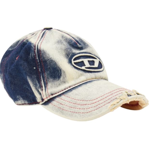 디젤 C-세이몬 트리티드 데님 베이스볼 캡 블루 화이트