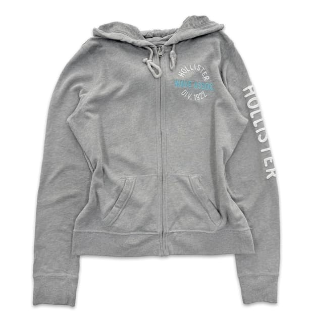 빈티지 Hollister 그레이 자수 후드집업