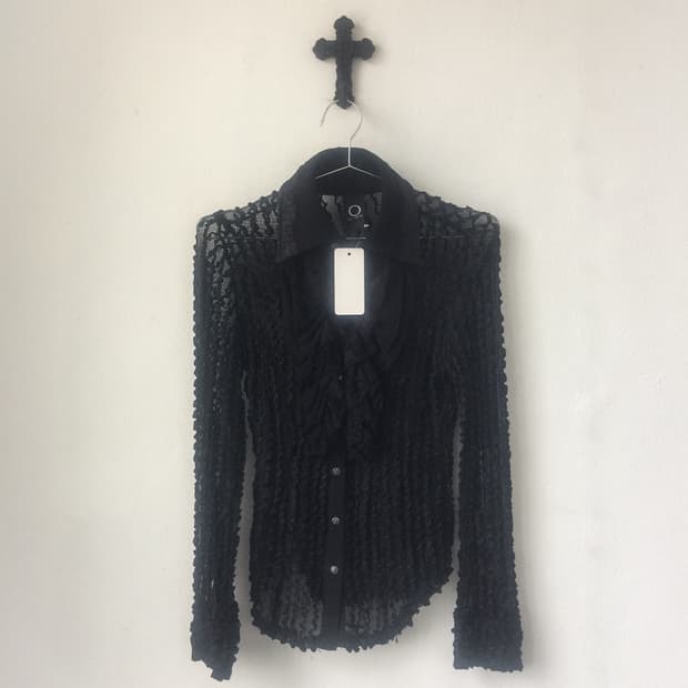 Ozz oneste frill see through shirt