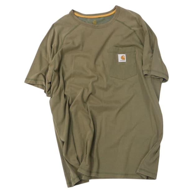 Carhartt 칼하트 빈티지 포켓 라글란 카키 반팔 티셔츠 (L)
