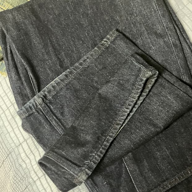 (34) 유니클로 와이드 스트레이트 데님팬츠 다크네이비