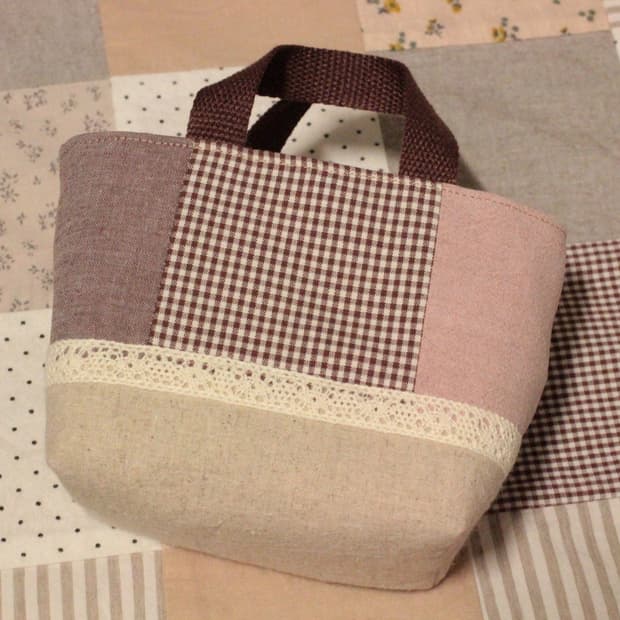 핸드메이드 패치워크 파우치 겸 패브릭 바구니