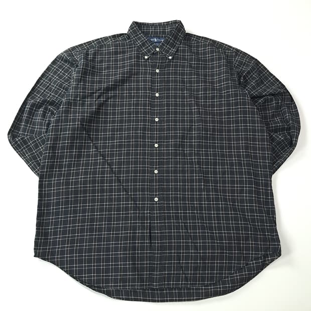 CA151 XL 폴로 빅사이즈 90s 블랙 멀티 윈도우페인 체크 셔츠