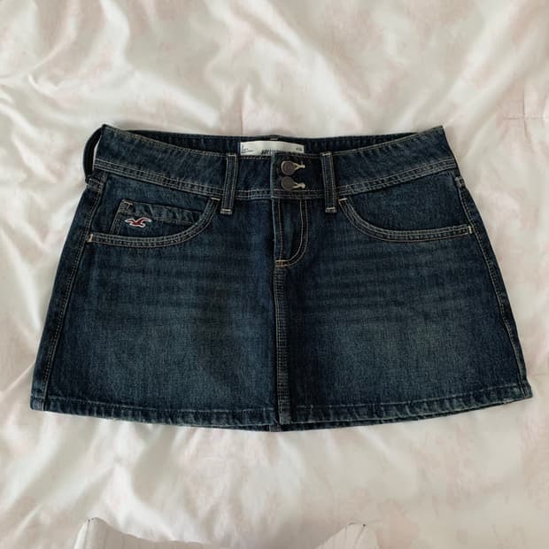 홀리스터 로우라이즈 청치마