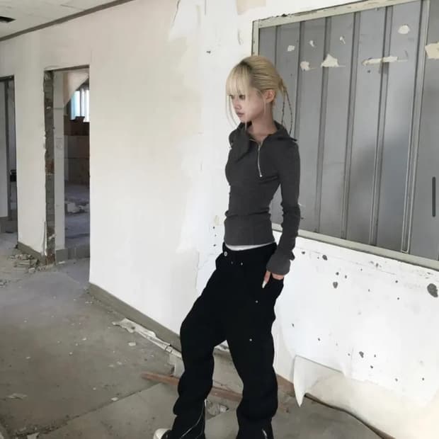 Kyoiii grind zip 카고데님바지