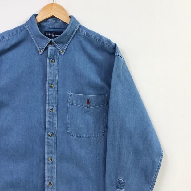 XL 폴로 데님 셔츠