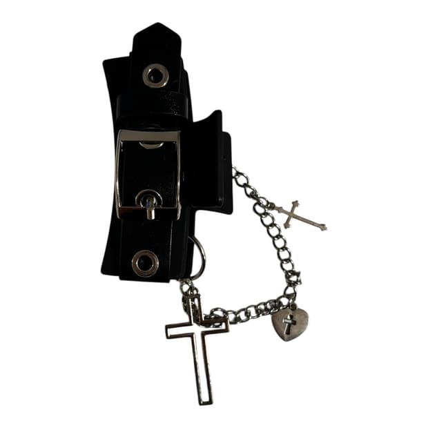 고딕 펑크 십자가 헤어집게 핀