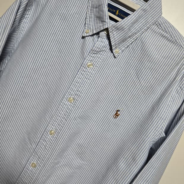 폴로 랄프로렌 신형 블루 스트라이프 옥스포드 셔츠