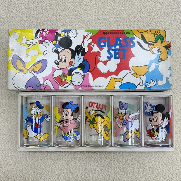 미사용 보관품) 디즈니 유리컵 세트 (미키마우스 외)
