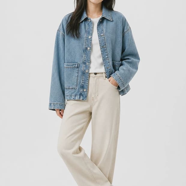 에디션 블루 여자 M 데님 자켓 O1428