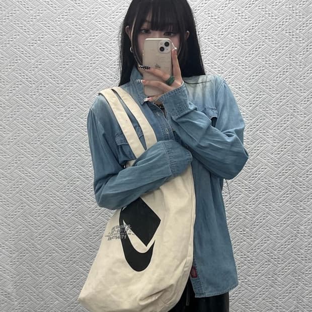 나이키 빈티지 캐주얼 빅로고 에코백 토트백 C10241