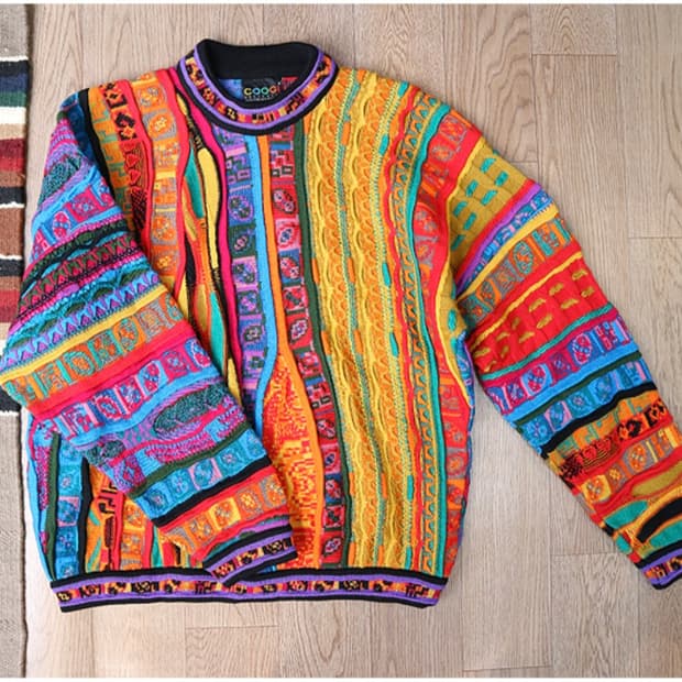 호주메이드 90S  coogi 쿠지 울100% 빈티지 입체 스웨터

