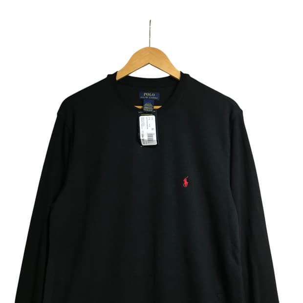 폴로 택체상품 검정 와플 쭉티셔츠