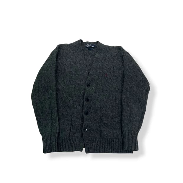 100 폴로랄프로렌 90s 램스울 그레이 가디건