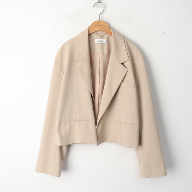 55/시스템 울 블렌드 크롭 재킷