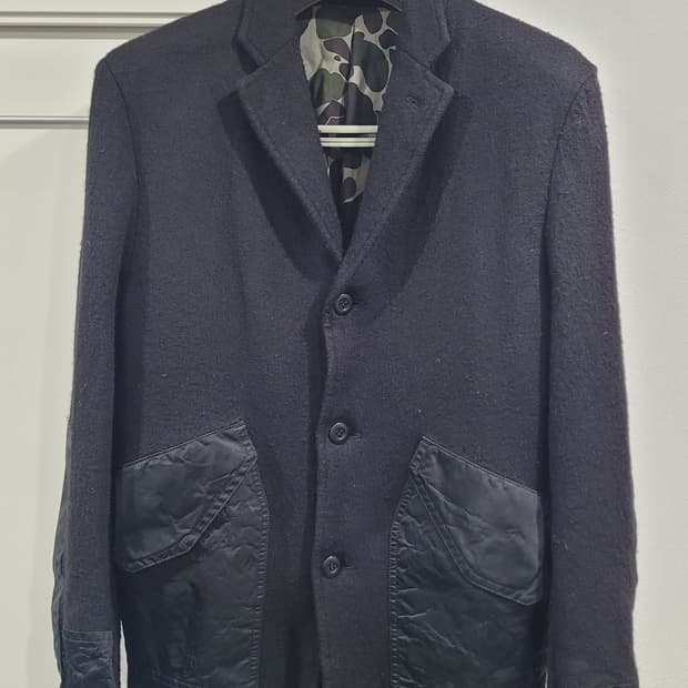 꼼데가르송 옴므 후염 울 패치워크 자켓