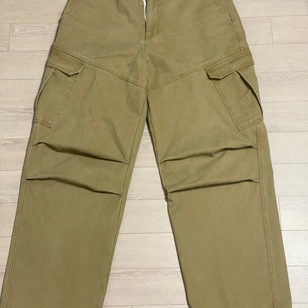 시그니처 파라슈트 카고 코튼 팬츠 (베이지) XL