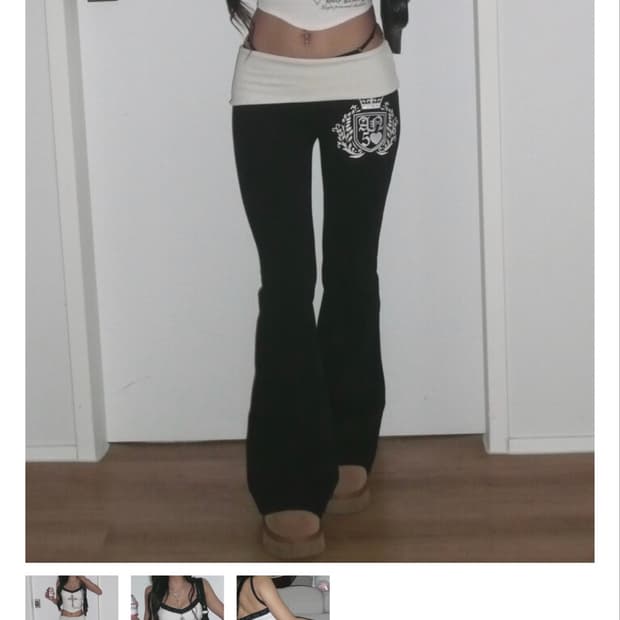 앤젤넘버파이브 부츠컷 폴디드 팬츠 블랙 S