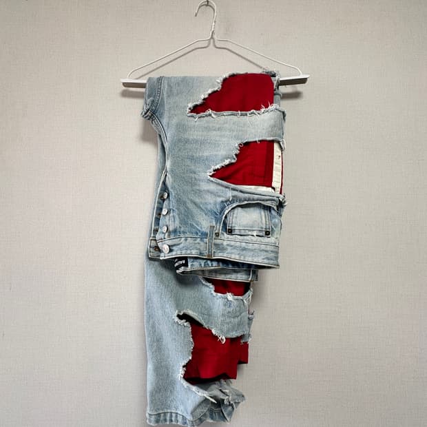 발렌시아가 슬래시드컷 팬츠