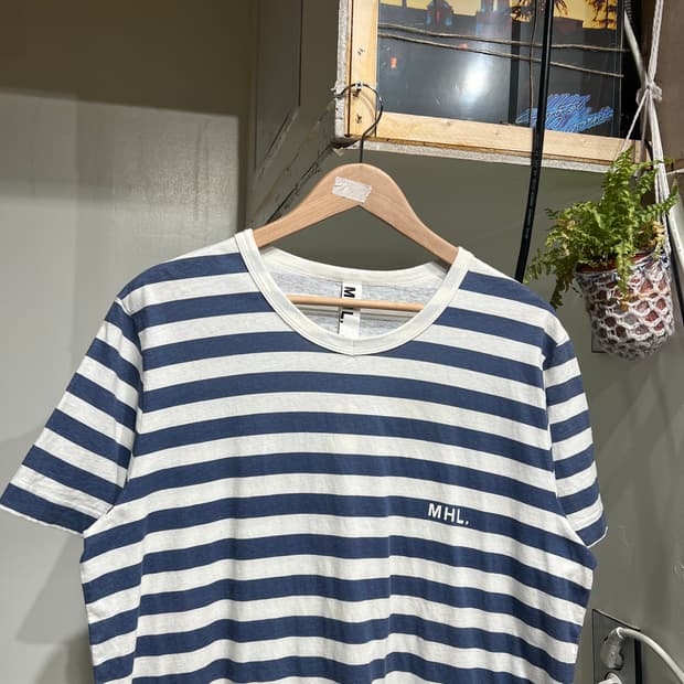 MHL 마가렛 호웰 스트라이프 반팔 티셔츠