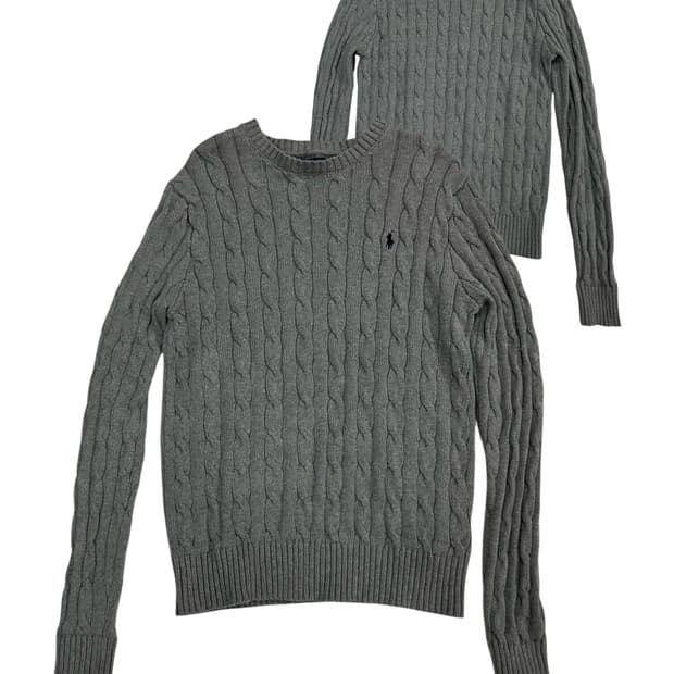 폴로 랄프로렌 케이블 니트 회색 M