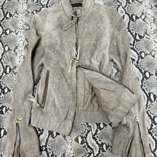 “Vintage”Y2K Mood Beige 2-way Buckle&Zip