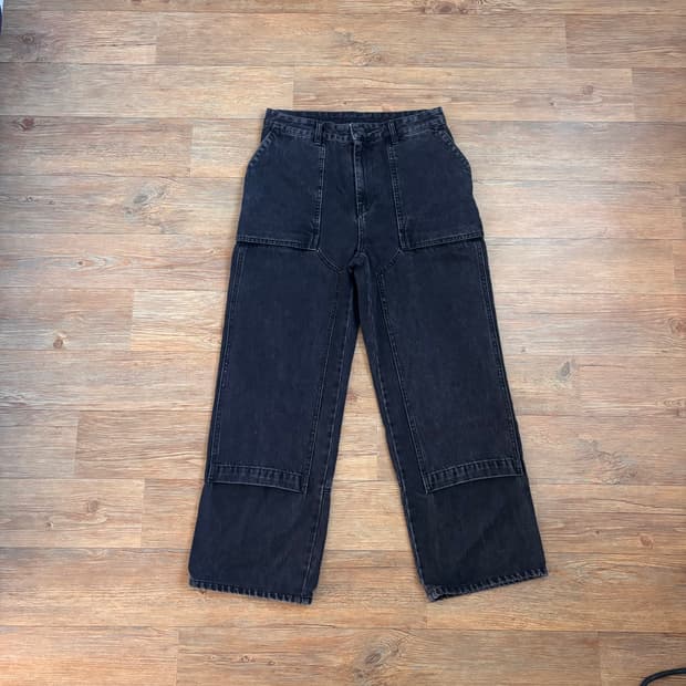 준지 카펜터 흑청 콘데님 청바지 44 루즈핏 29