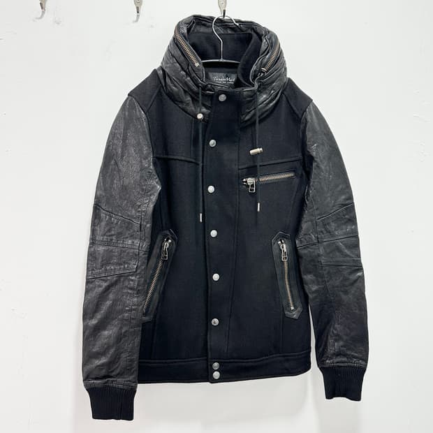 Tornado Mart goat leather 2way bomber