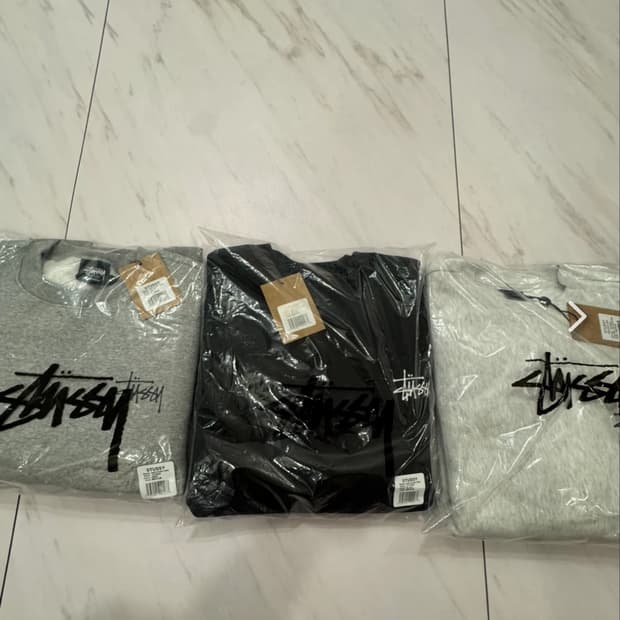 정품 /무료배송]스투시 맨투맨 베이직 기모 크루넥 남녀공용 3COLOR