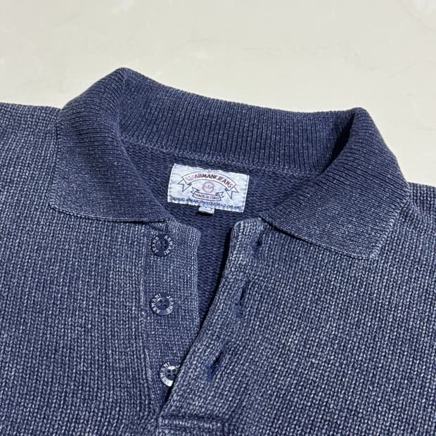 armani jeans button knit sweater