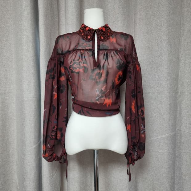 Sandro 산드로 시스루 블라우스 (사이즈1/55-66) 상태최상