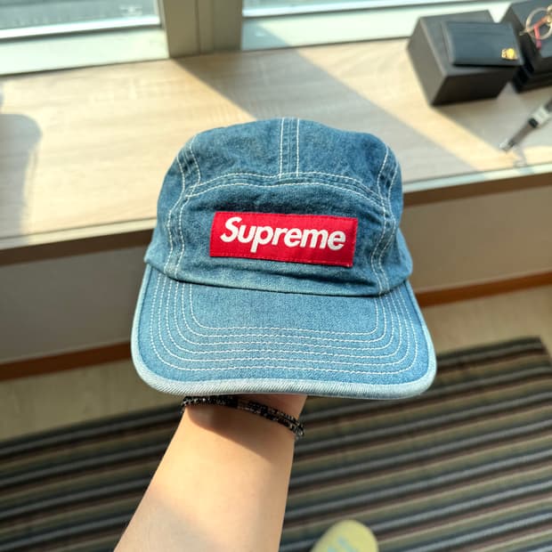 18ss 슈프림 데님 캠프캡