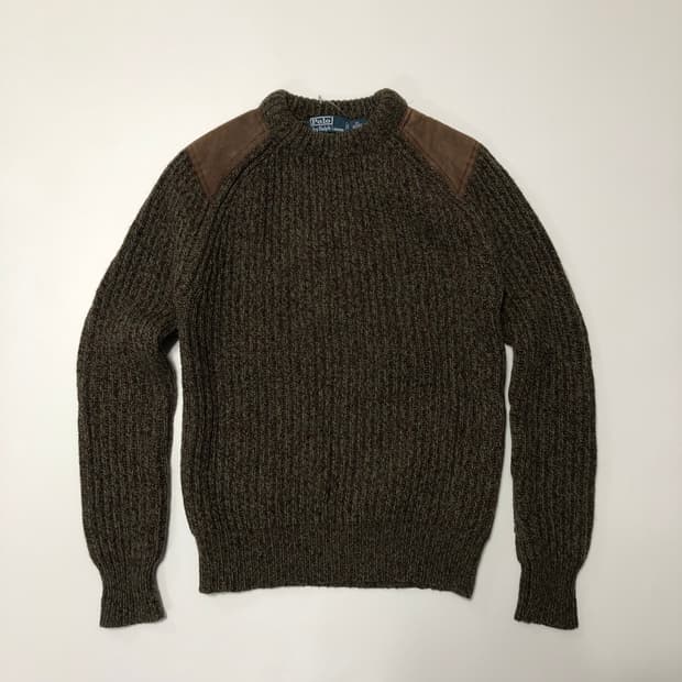 폴로랄프로렌 메리노 울 패치 알파카 니트 