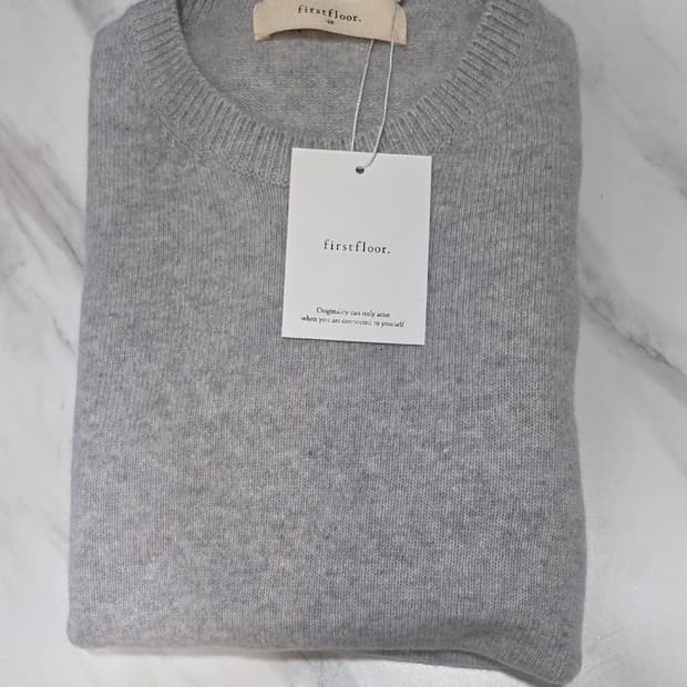 퍼스트플로어 캐시미어 니트 화이트멜란지