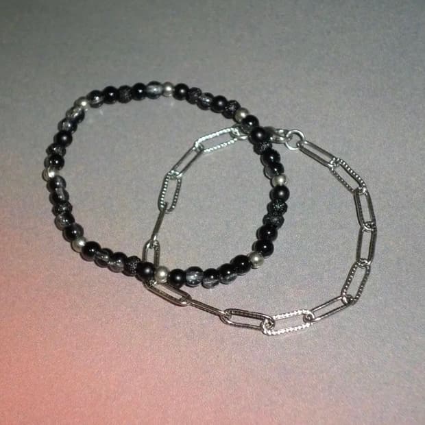 핸드메이드 비즈•써지컬 체인 팔찌 세트