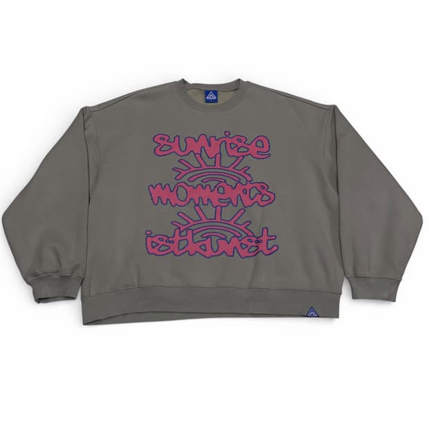 L 이스트쿤스트 카키 프린팅 맨투맨