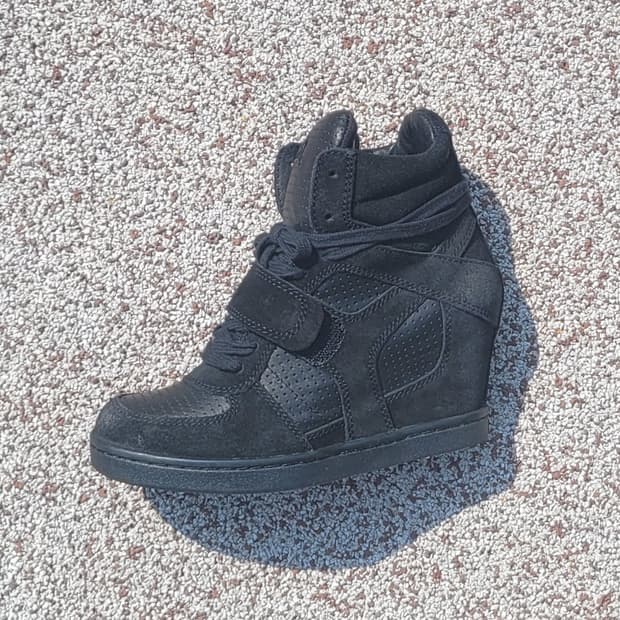 아쉬 ash 하이탑 웨지힐 블랙 37 235 240