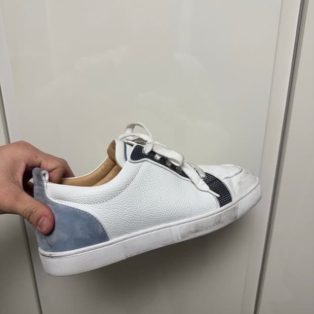 크리스찬 루부탱 화이트 블루 레드 스니커즈 한정판 43