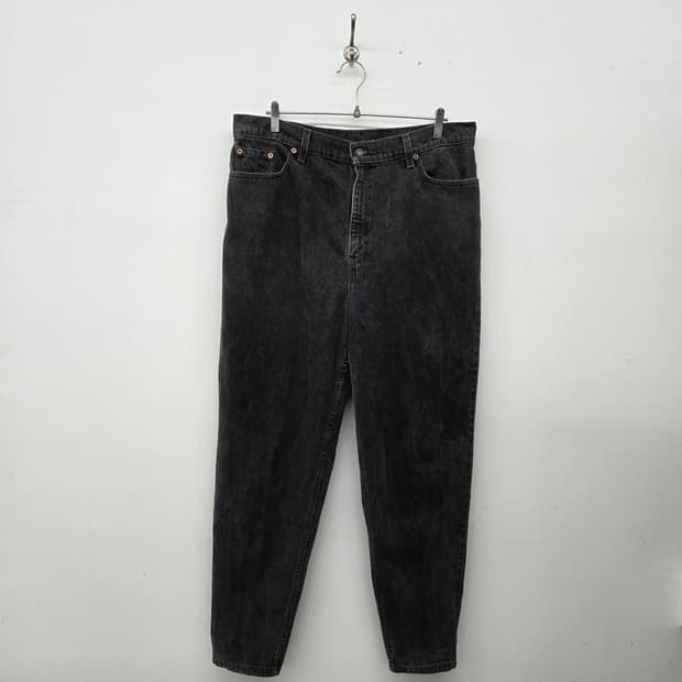 리바이스550 데님 흑청 청바지 허리36in