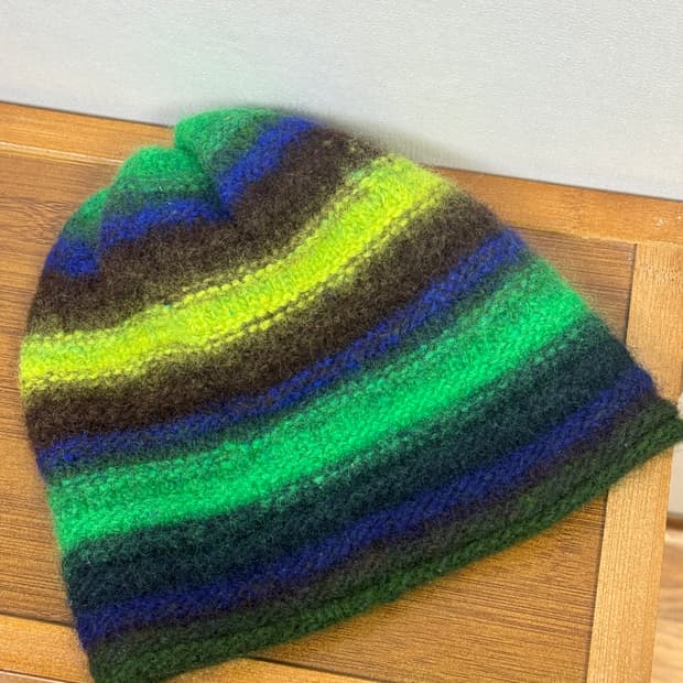 빈티지 배색 니트비니