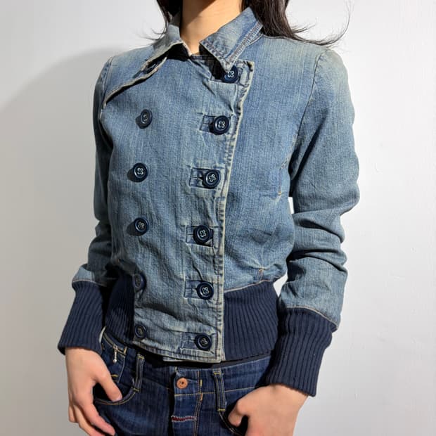 GAP 갭 데님 더블 숏자켓