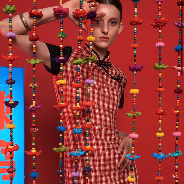 [새상품] 스컬프터 Plaid Folksy Maxi Dress Red